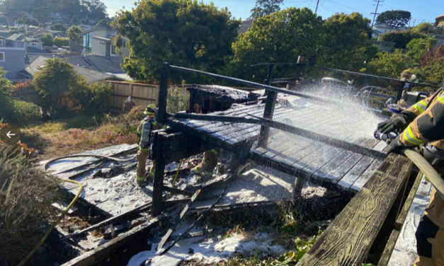 Fire Destroys Deck; House Saved