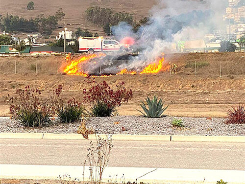 Spot Fire Erupt Along Hwy 1